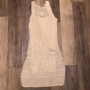 Athleta Ivory Falcon Medallion Crochet Dress